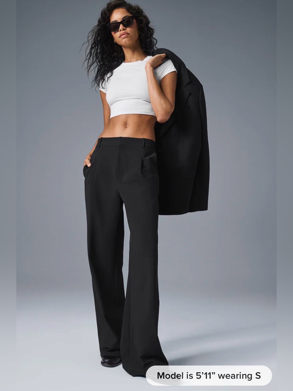ALO Yoga High-Waist Pursuit Trouser (Long) in Black